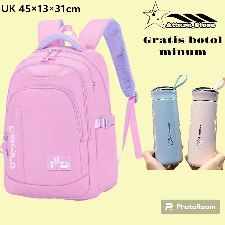 Gratis botol minum Tas Ransel Sd Smp SmA viral weibo  cat kucing Karakter Kartun Tas Punggung 1