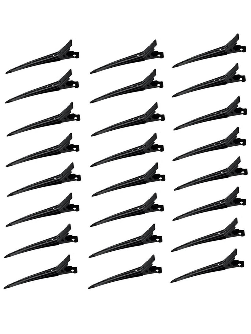 Product Introduction of Solid Color Hair Clip (24pcs), Large Duckbill Hair Styling Clip, Hairdressing Clip, Hand Push Corrugated Clip, Partition Positioning Clip 5