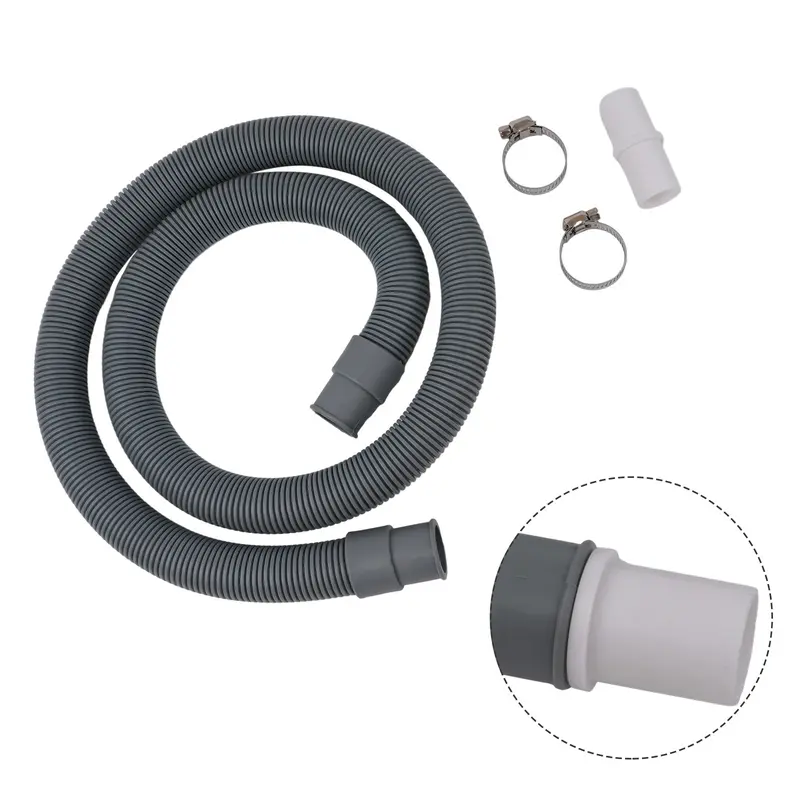 1M Drain Pipe White Connector Clamps Universal Washing Machine - TikTok ...