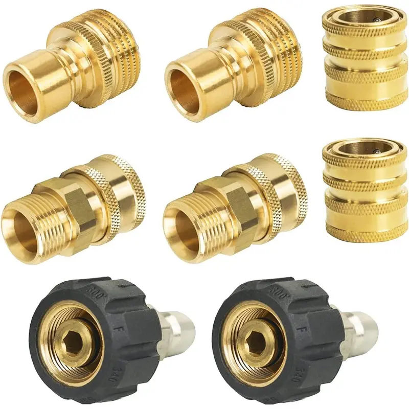 Pressure Washer Adapter Set, Quick Disconnect Kit, M22 Swivel to 3/8'' Quick Connect, 3/4" to Quick Release Adapter Set for Home Garden 0