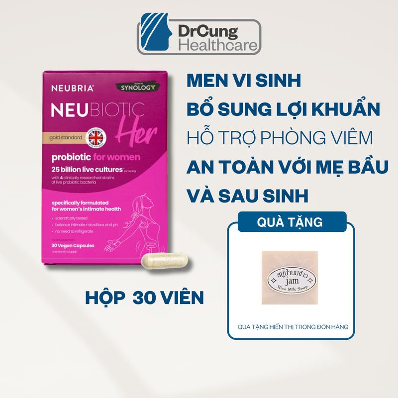 ID2(MUA 1 TẶNG 1 BÁNH XÀ BÔNG )- MEN VI SINH BỔ SUNG LỢI KHUẨN NEUBRIA NEUBIOTIC HER GIÚP CHĂM SÓC SỨC KHỎE CHO PHỤ NỮ HỘP 30 VIÊN//