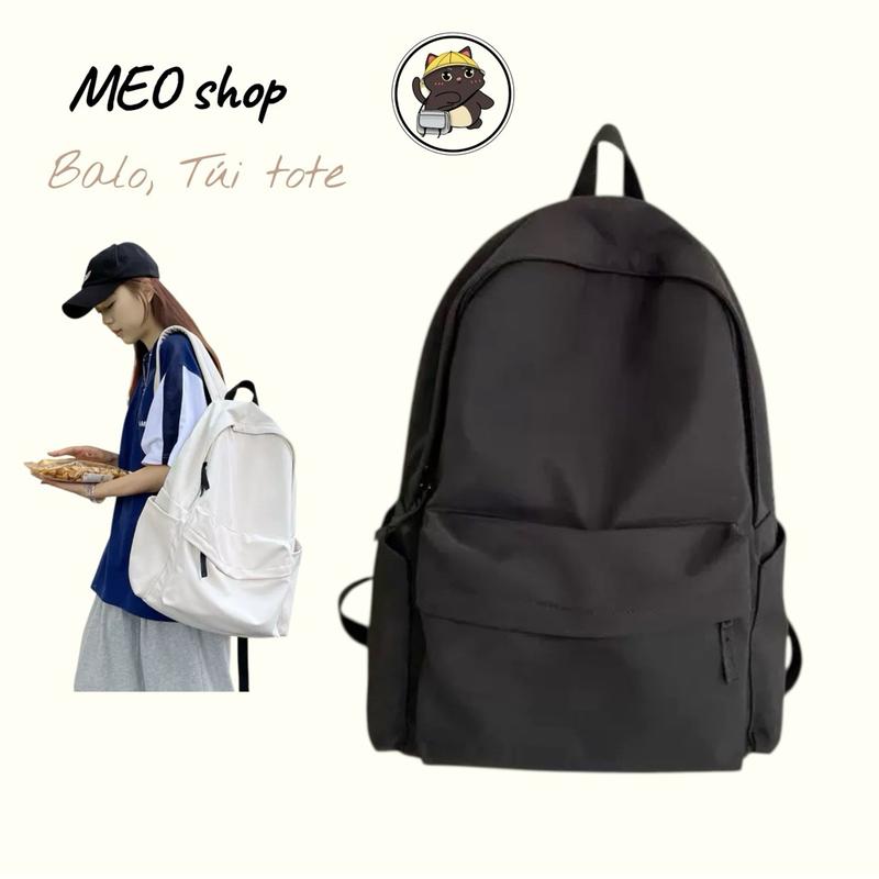 Balo Ullzzang phong cách Hàn Quốc giá rẻ, Balo trơn Basic nam nữ đi học vải bố chống nước BALO TRƠN