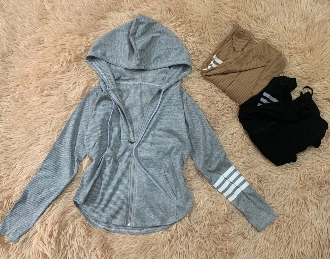 áo khoác tay dài in sọc bên tay có non cho phái nữ Top Jacket Women  Thun Voi