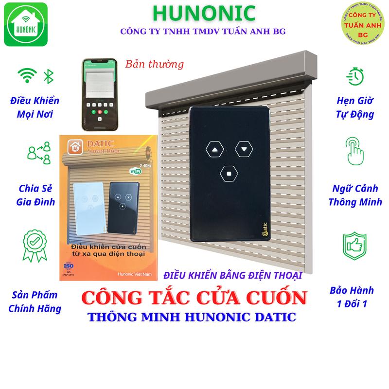 Công Tắc Cửa Cuốn Thông Minh Hunonic Smart Door Datic, Điều Khiển Từ Xa Trên Điện Thoại, Màu Đen