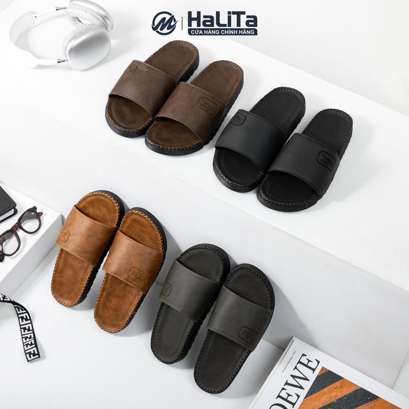 Dép Nam Quai Da Cao Cấp Bản Quai Khâu Liền Đế - Logo Bò RừNg Đế Cao Su Dẻo - DéP