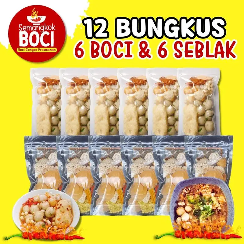 MEGA SALE 12 Bungkus Bundling Baso Aci isi 6 pcs X Seblak Instan isi 6 pcs Kuah  Pedas Food Mie
