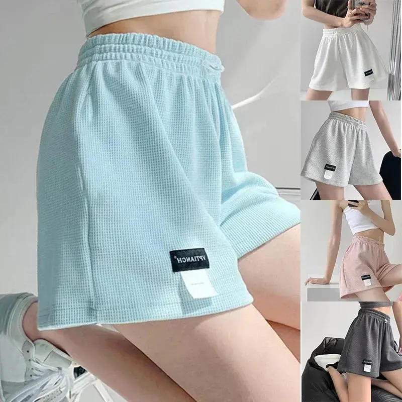 Women Casual Shotrts Summer Loose Sports Shorts Elastic Woman Sportswear Female Thin Solid Three Quarter Trousers 2024 New