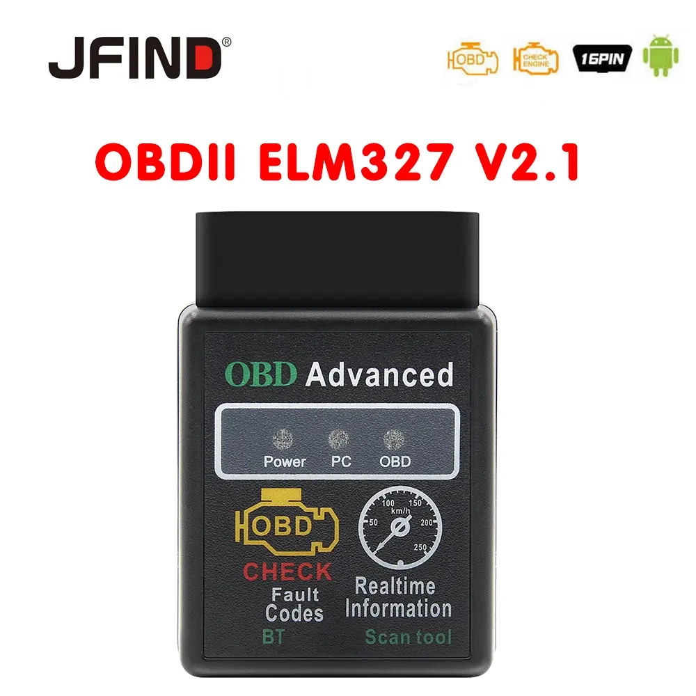Elm 327 OBDII scanner for Android phone torque pro OBD 2 auto ELM327 v2.1 ECU error OBD2 code