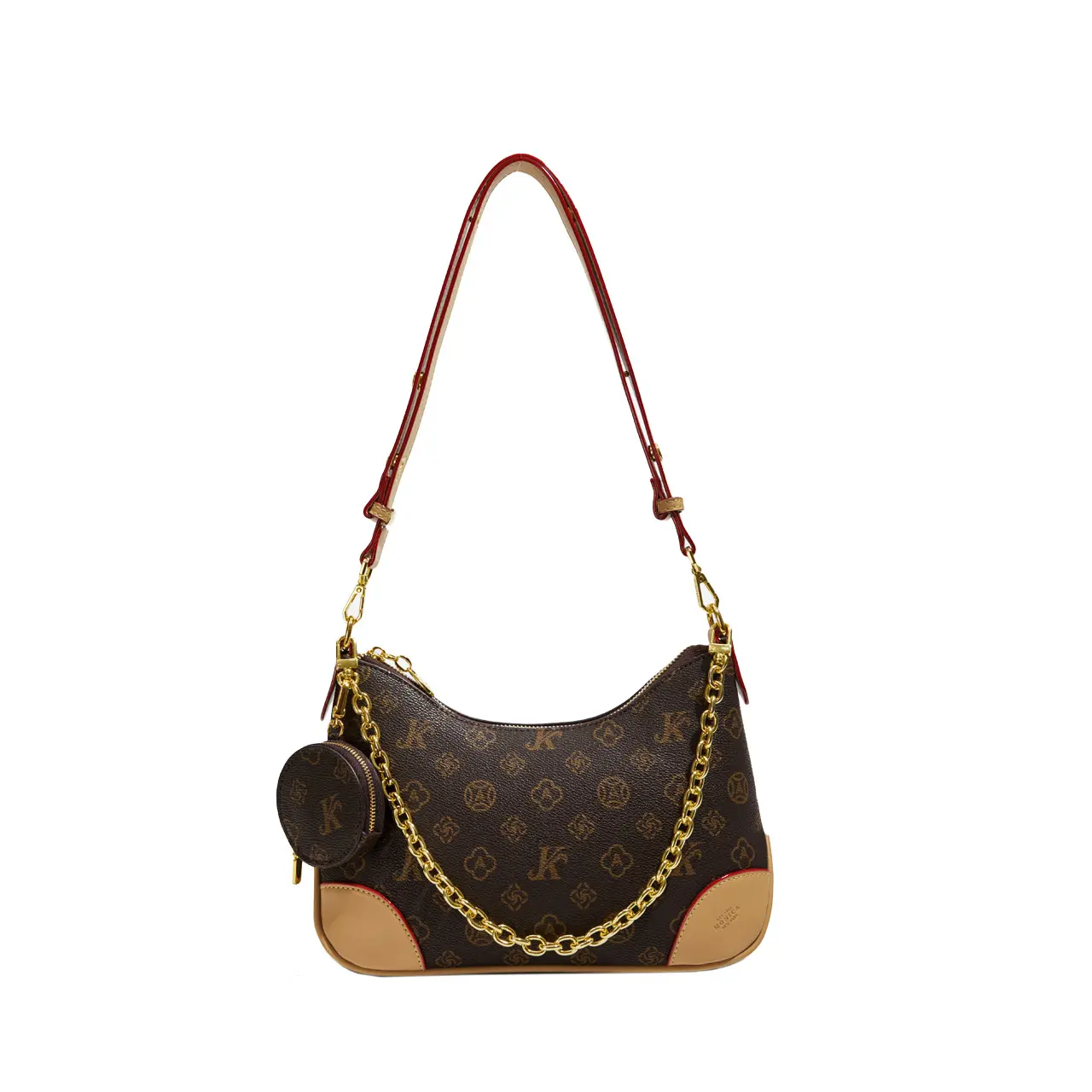 Túi tote kẹp nách một vai họa tiết in phối màu Monika Kiki, phong cách retro châu Âu và Hàn Quốc, mẫu mới 2025 dành cho nữ