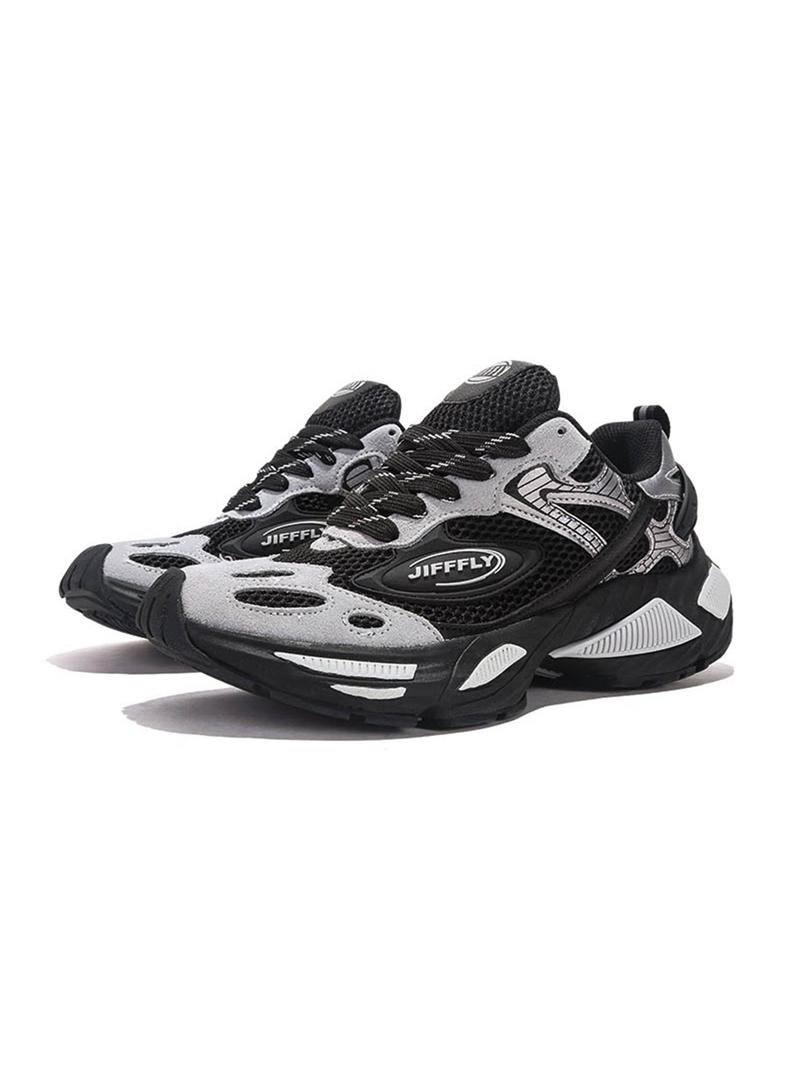 Product Introduction of Men's Fashionable Lace Up Mesh Sneakers, Casual Comfortable Breathable Lightweight Sports Running Shoes, Male All-match Round Toe Shoes for Daily Wear 4