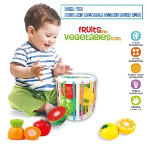 Mainan Edukatif Anak Puzzle Shape Sorter Fruit Vegetables Game Toys Permainan Kotak Buah Sayur Potong