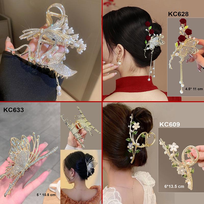 GOTI - Phụ Kiện Tóc – Kẹp Tóc Kim Loại Hàn Quốc Cỡ Lớn Hottrend Kẹp Càng Cua Cute Hình Bó Hoa Nơ Xinh Xắn Dành Cho Nữ KC612