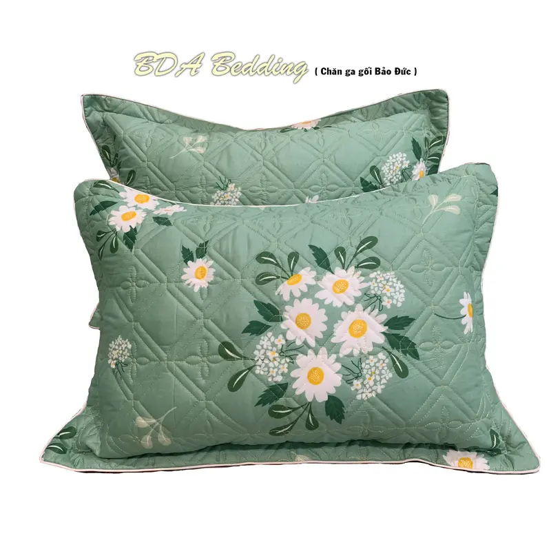 Vỏ gối trần bông dày dặn Bảo Đức Bedding 45x65cm mẫu 2 trần ếch xanh 0