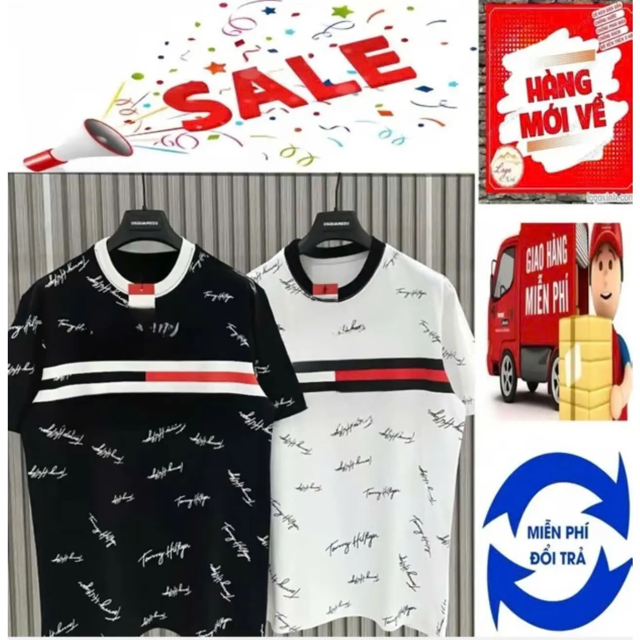 Bộ quần áo,Áo Phông Tommyy chữ ký phối quần nam nữ chất liệu cottonn khô co dãn 4 chiều hotrendd 2024 full size s-m-l-xlxxl