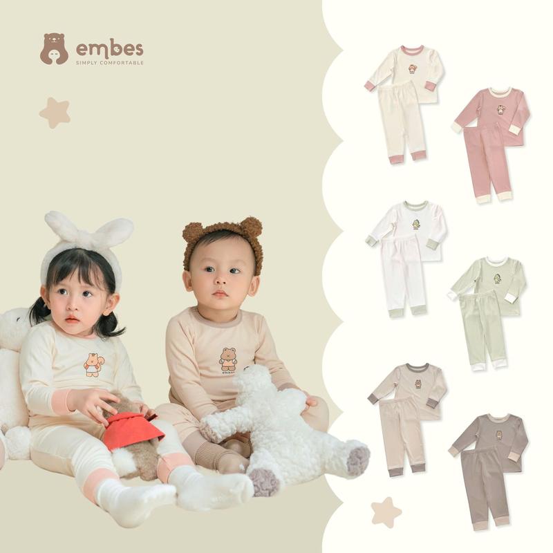 Bộ quần áo dài tay cotton in hình cho bé Embes Việt Nam từ 9 tháng - 4 tuổi - 24-K6-28