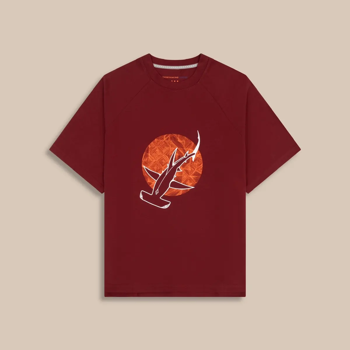 Áo thun Oversize Raglan Red Shark Unisex - 100% cotton - Định lượng 310gsm Nam Menswear Cổ Tròn