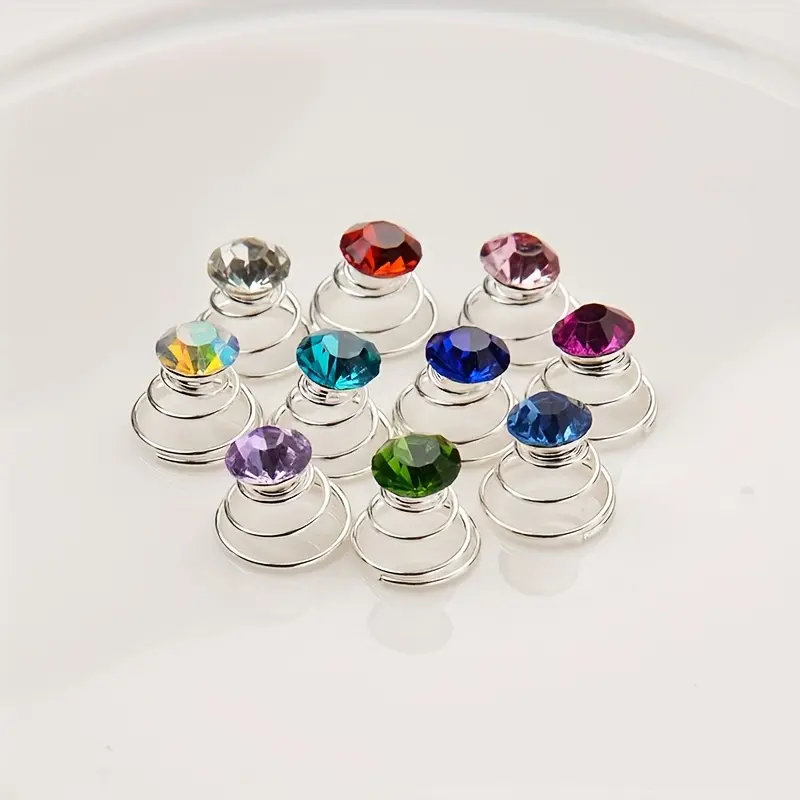 Hair Accessories.Headbands.Hair Curler.Hair Accessory Sets.Hair Clips . 20pcs Popular Curly Hair Rhinestone Accessories Bridal Hairstyle Design Accessories Colorful Spiral Clip Spring Clip Mixed Color Hairpin Hair Accessories 1
