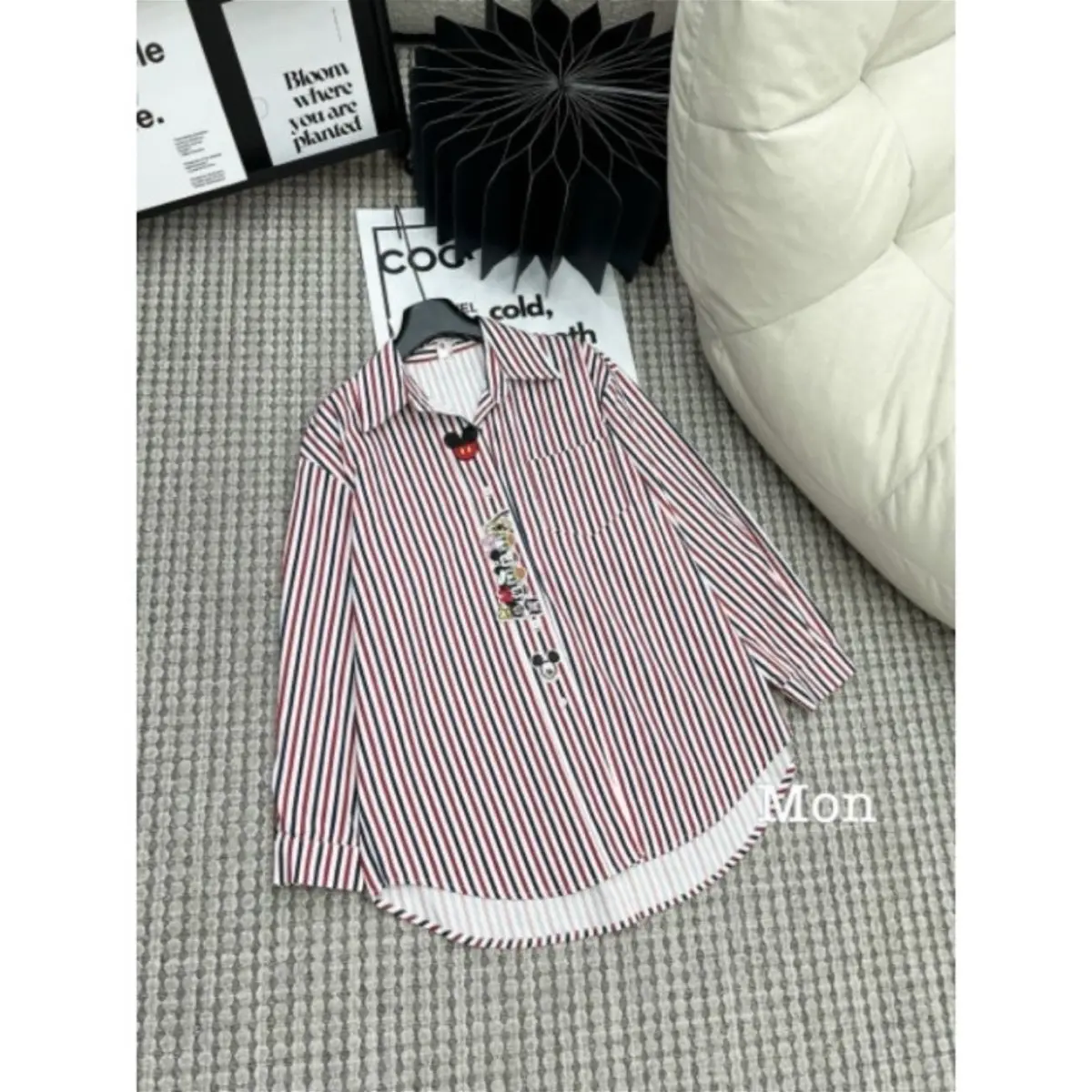 Sale áo sơ mi micky thêu hót hít Hàng Quảng Châu Cao Cấp Nữ Women Top -HAstore