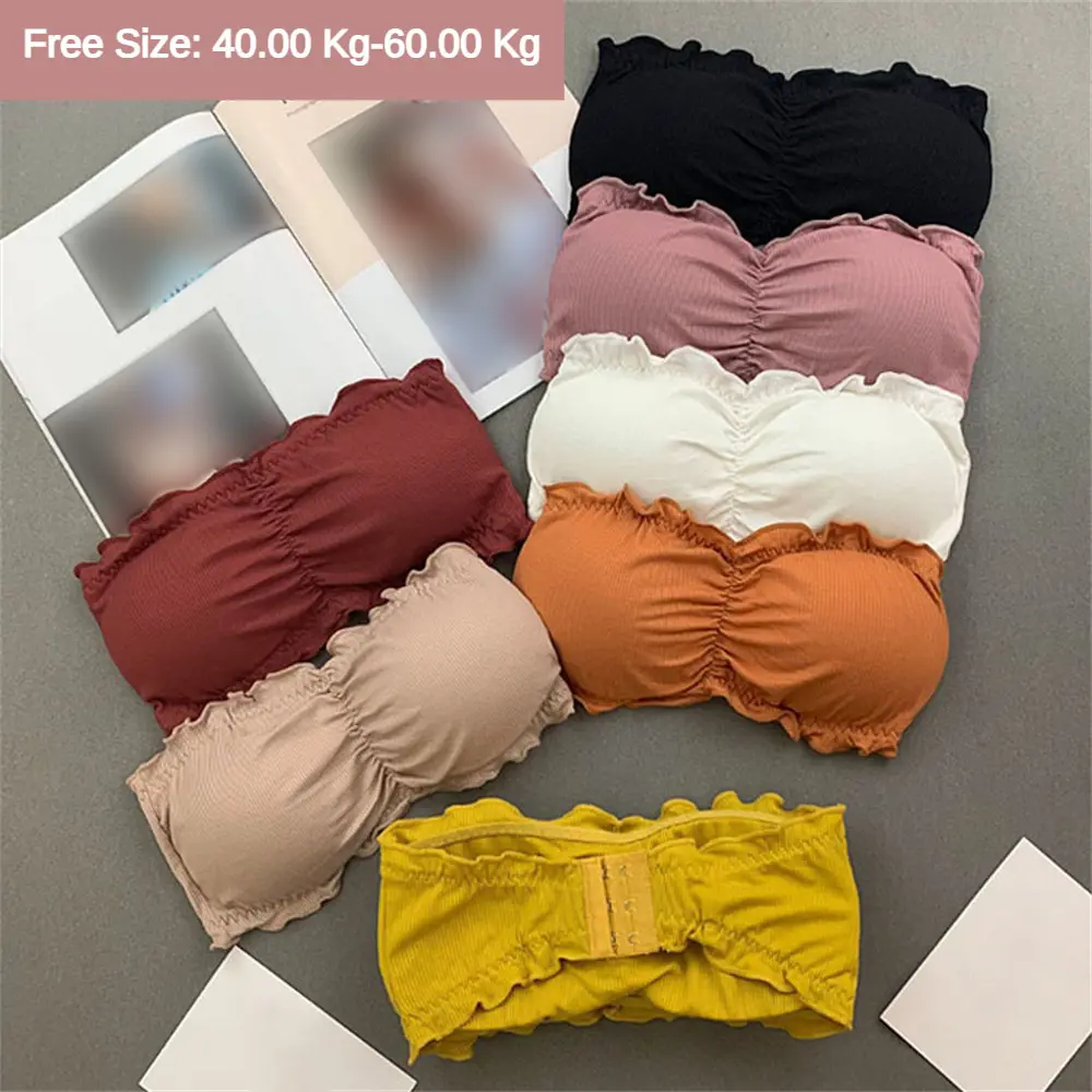 Áo Ngực Gợi Cảm, Ren Xếp Nhún Ba Ngực, Không Dây, Không Dây, Áo Ống Vô Hình Thích Hợp Cho Thể Thao, Quấn Ngực, Đồ Lót Nữ
