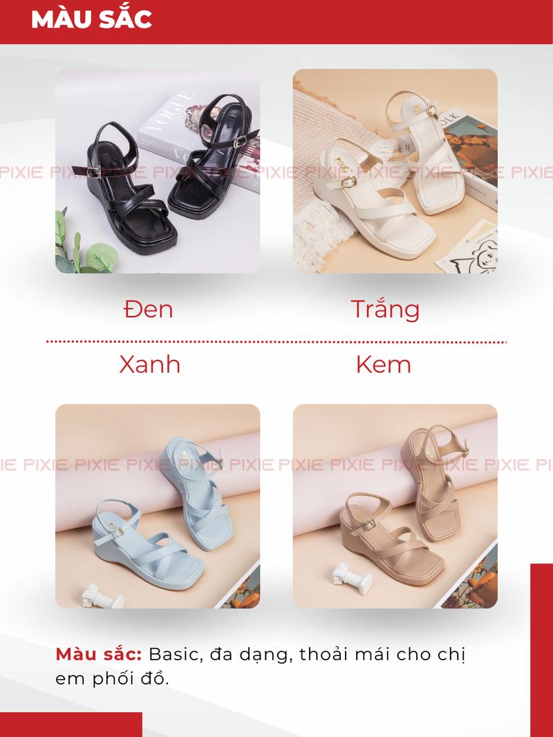 Product Introduction of Giày Sandal Nữ Đế Xuồng 7cm Quai Chéo Pixie X971 4