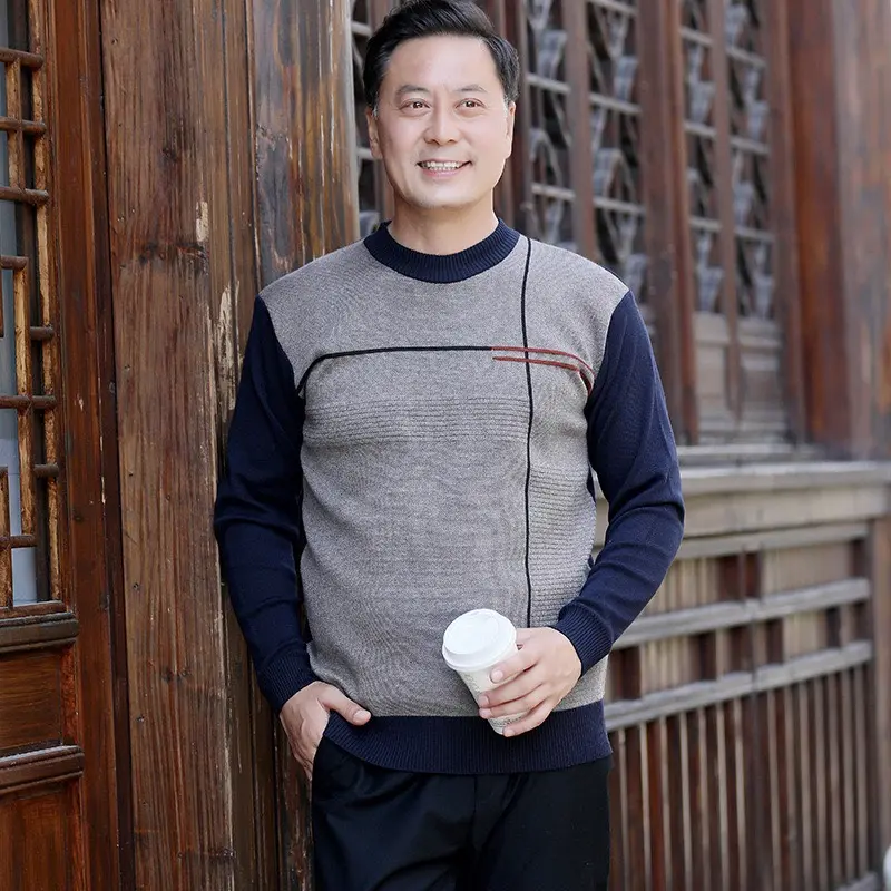 Áo len nam trung niên cho bố  dày dặn cực ấm, áo len cho người trung tuổi, áo len cho người già Menswear Shirt 4
