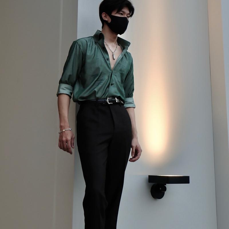 Áo sơ mi denim lụa cổ Button down Athena , ít nhăn , thấm hút tốt , siêu nhẹ , không bạc màu , không rút . Nam Menswear Shirt 6