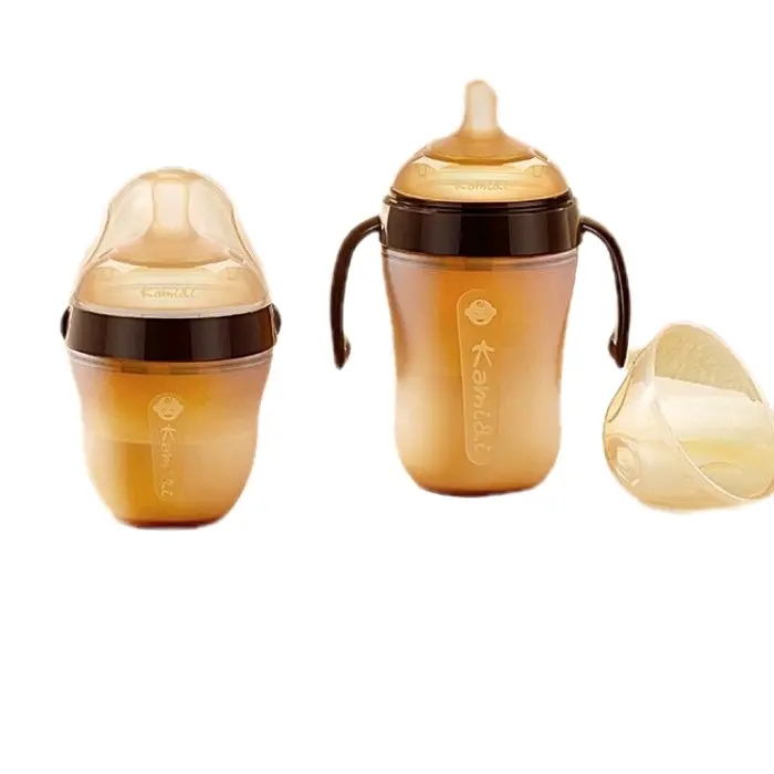 BÌNH SỮA SILICON - KAMIDI CHÍNH HÃNG 150ml, 250ml, thiết kế van chống sặc, ống hút trợ lực quay 360 dộ