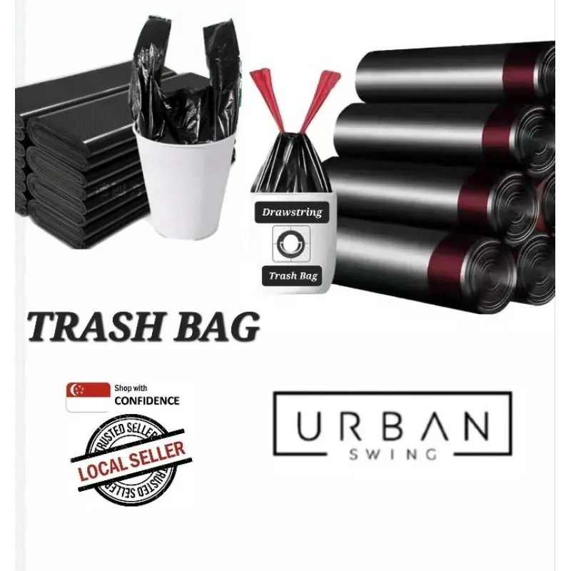 [SgSeller] Disposable Trash Bag Drawstring/Vest Rubbish Bag Garbage Bag bags