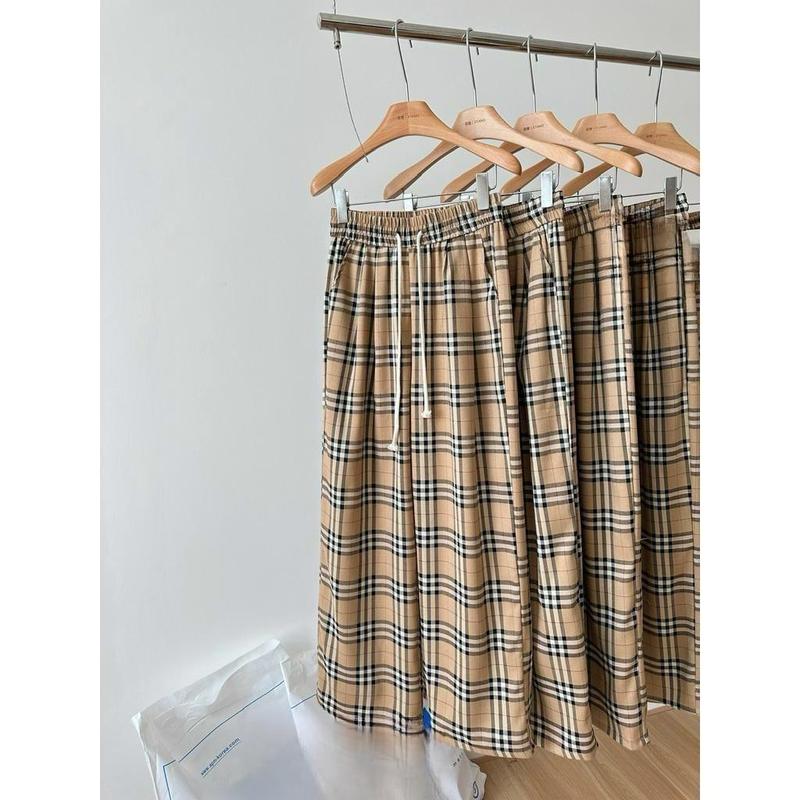 Quần Thô mềm, Suông Ống Rộng Đẹp, Quần Dài Kẻ Sọc Cạp Chun Co Dãn Phối Dây Culottes Phong Cách Ulzang Dễ Mặc Siêu Hot #1010 Nữ Women Pants 5
