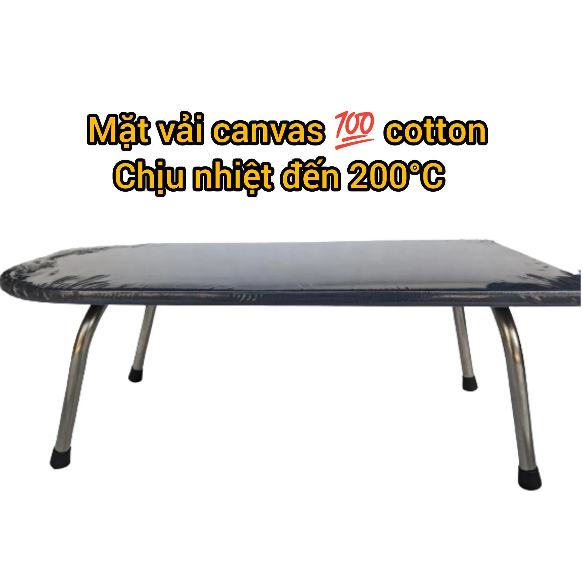 Bàn để ủi quần áo kiểu ngồi cao cấp, chịu nhiệt cao lên đến 200°C - Mặt vải Canvas 320g, 100% Cotton, có thể gập lại
