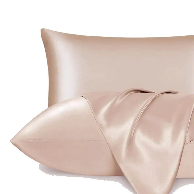 Solid Color Skin-friendly Pillowcase, 1 Pair Spring Soft Silk Pillowcase without Filler, Bedding Sets, Home Reading Pillowcases & Bedding Supplies, Cozy Room Accessories, Bedroom Accessories