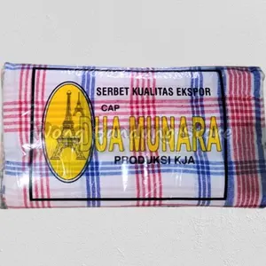 1 Lusin Lap Serbet Jumbo Warna cap Dua Munara Poleng Garfu Kotak Kecil 60 cm x 60 cm