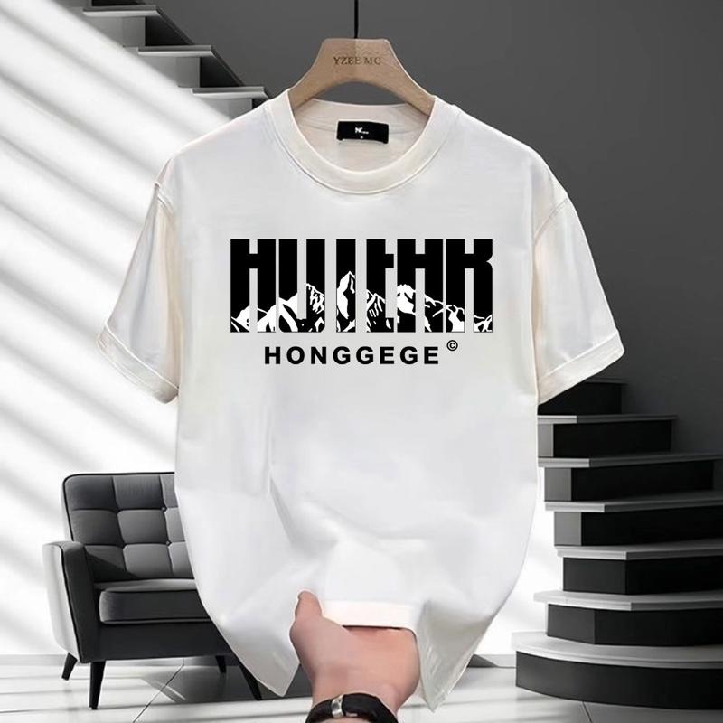 Product Introduction of Áo Thun Ngắn Tay Dáng Rộng Thường Ngày 100% Cotton, In Chữ Và Núi, Dành Cho Nam 4