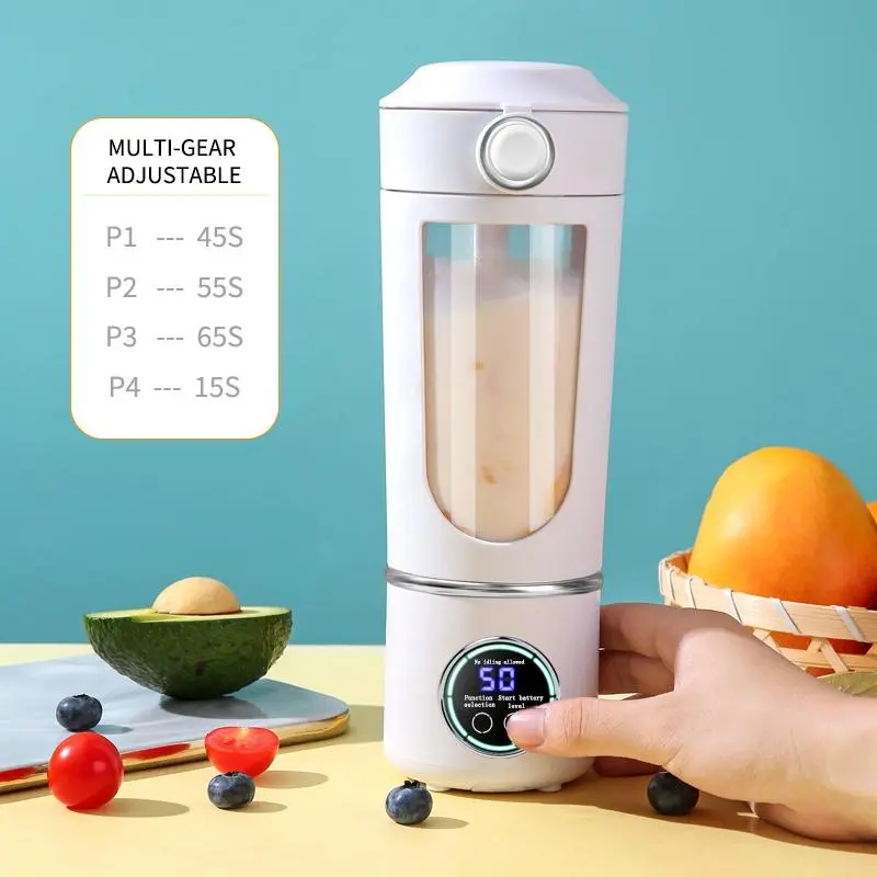 USB Rechargeable Portable Blender & Juicer, 1 Count Easy To Clean Fruit & Vegetable Juicer, Stainless Steel 12 Blade System & Protective Plate Juicer, Water Bottles 5