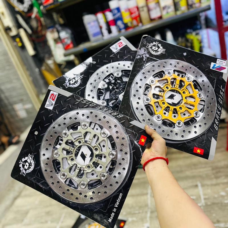 VÀNH ĐĨA TRƯỚC TQ6 MẪU VER 2 KHOEN INOX CHO MÂM 4 LỖ SIZE 267mm