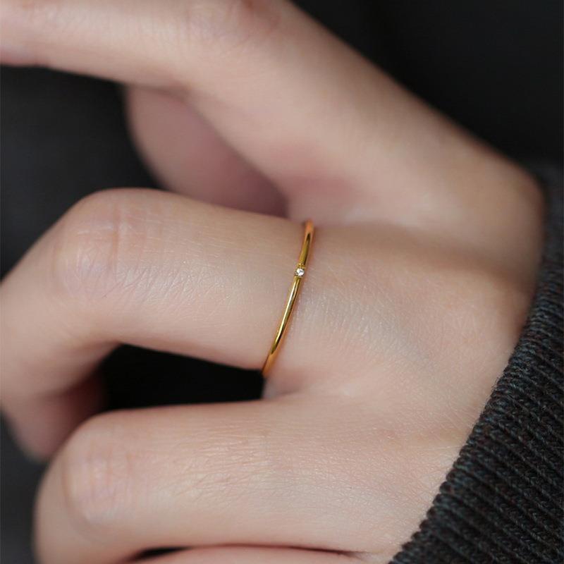 Product Introduction of Ht Japan Korea Ultra-Fine Titanium Dia Light Ins Style Stainless Steel Tail Ring Girls Accessories Non-Fade 2
