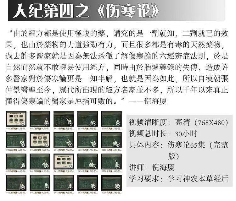 Product Introduction of Ni Haixia's high-definition course full set of subtitles version of U disk complete set of traditional Chinese medicine human divine heaven divine earth divine acupuncture materials 13