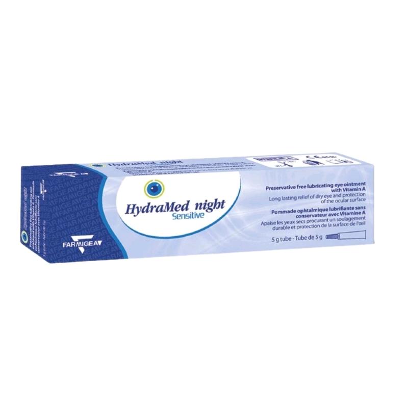 mỡ tra mắt Hydramed Night Sensitive-Giúp giảm khô mắt, mỏi mắt-Nhập khẩu Italy-Tuýp 5g mỡ tra mắt 3