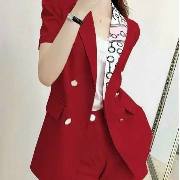 SÉT BỘ VEST 3 MÓN HỌA TIẾT NGỰC CAO CẤP , TRẺ TRUNG, SANG TRỌNG , NĂNG ĐỘNG , QUÝ PHÁI ,  ĐI LÀM ĐI CHƠI ĐỀU PHÙ HỢP Áo Nữ Quần Đỏ