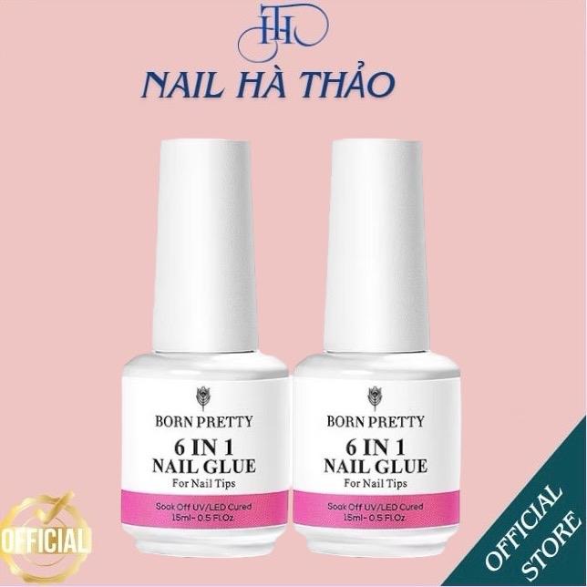 BORN PRETTY Glue gel 6in1 CHÍNH HÃNG úp móng,cứng móng base bộ liên kết sơn móng tay nail gel 15ml gel úp Sơn Gel