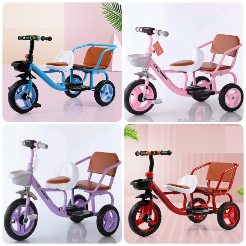 Xe đạp xích lô cỡ đại 2 ghế cho bé 2-6 tuổi - xe đạp 3 bánh trẻ em 1