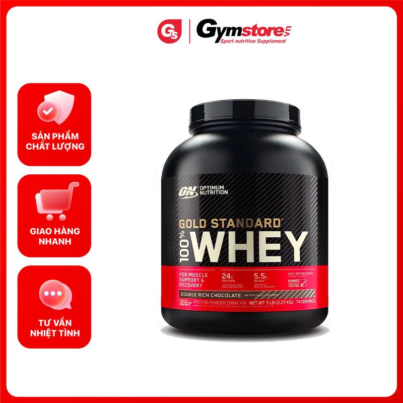 Bột Protein ON Whey Gold Standard Whey Protein, 5 Lbs - Made in USA | GYMSTORE