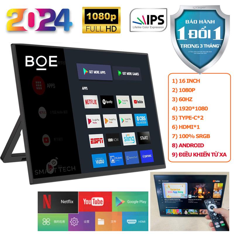 [MỚI 100%] BOE Màn hình di động IPS 2.5K/ Android FHD, 60hz - 144hz Type C / HDMI Portable Monitor