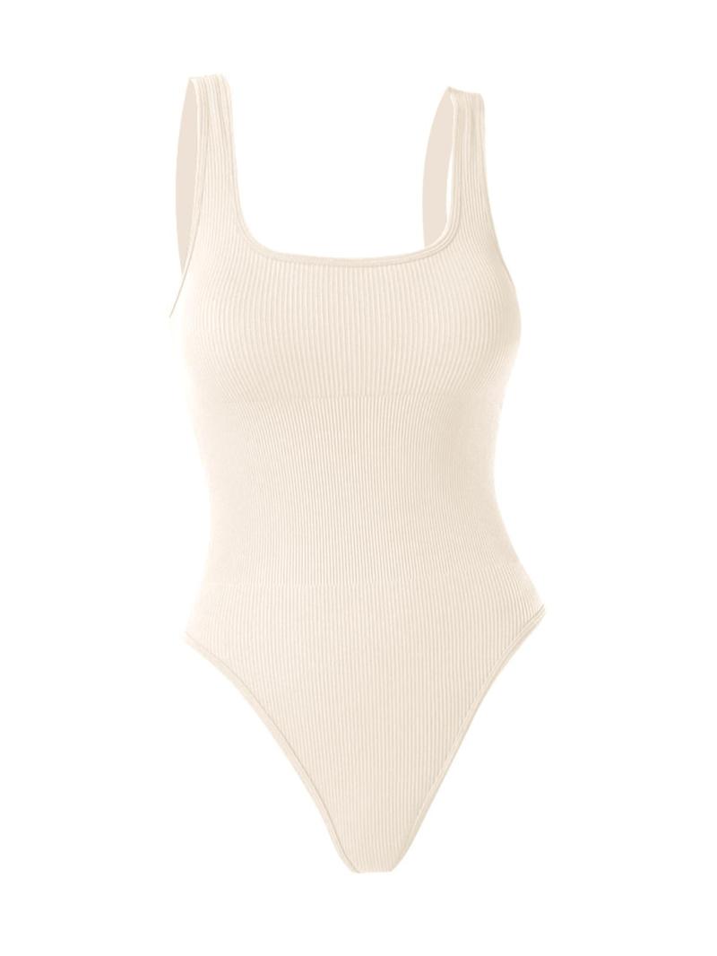 Product Introduction of YOZY Women's Solid U Neck Ribbed Seamless Bodysuit, Casual Sleeveless Bodysuit for Summer, Fashion Women's Clothing for Daily Wear 19
