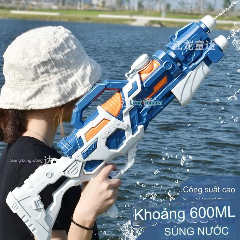 Đồ chơi súnɡ nước khổng lồ 2 nòng áp lực cao - súnɡ phun nước cỡ lớn bắn xa 6-10 mét cho bé thỏa sức vui chơi 6