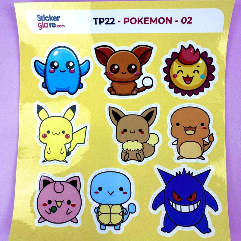 Nhãn dán sticker - Tp 22 - POKEMON - nhãn dán sticker chủ đề hoat hình POKEMON 3