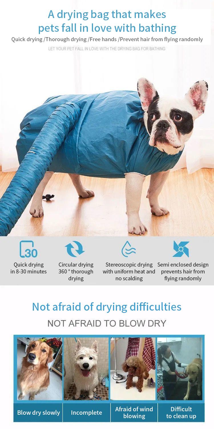 Product Introduction of Portable Dog Hair Drying Bag Folding Cat Hair Dryer Efficient Big Dogs Quick Drying Coat Winter Pets Cleaning Grooming Supplies 7