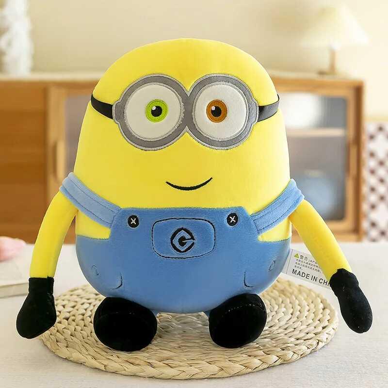 Product Introduction of Minions Movie Periphery Yellow Bob Stuart Stuffed Toys In Jeans Soft Dolls Pillow Decoration Children Birthday Gift 6