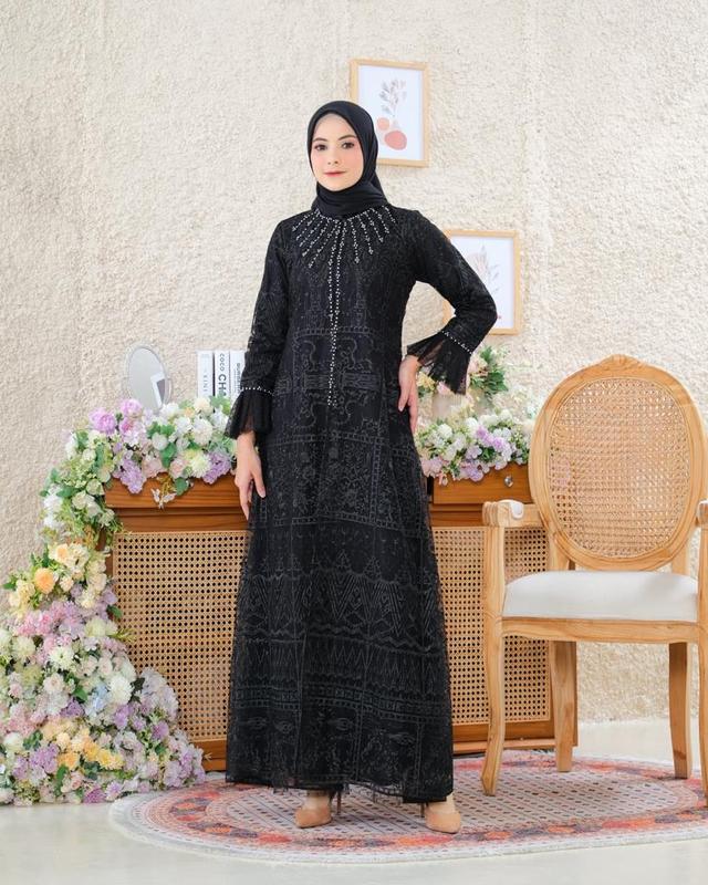 Gamis Kinarya Gamis Semi Outer Gamis Tulle Etnic Premium Gamis Terbaru Gamis Kekinian Gamis Modern Gamis Pesta Dress Pesta Gamis Kondangan Gamis Kebaya Wanita Muslim Payet 9
