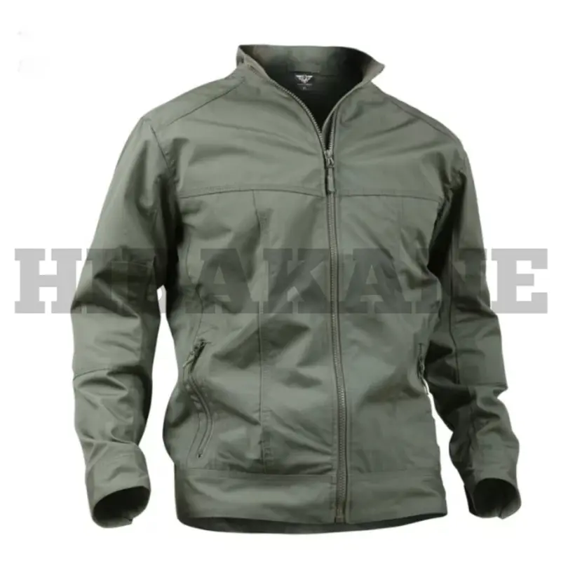 Jaket pria simpel HIBAKANE Bomber Hijau Katun Nyaman Parka Casual Kain Distro 1